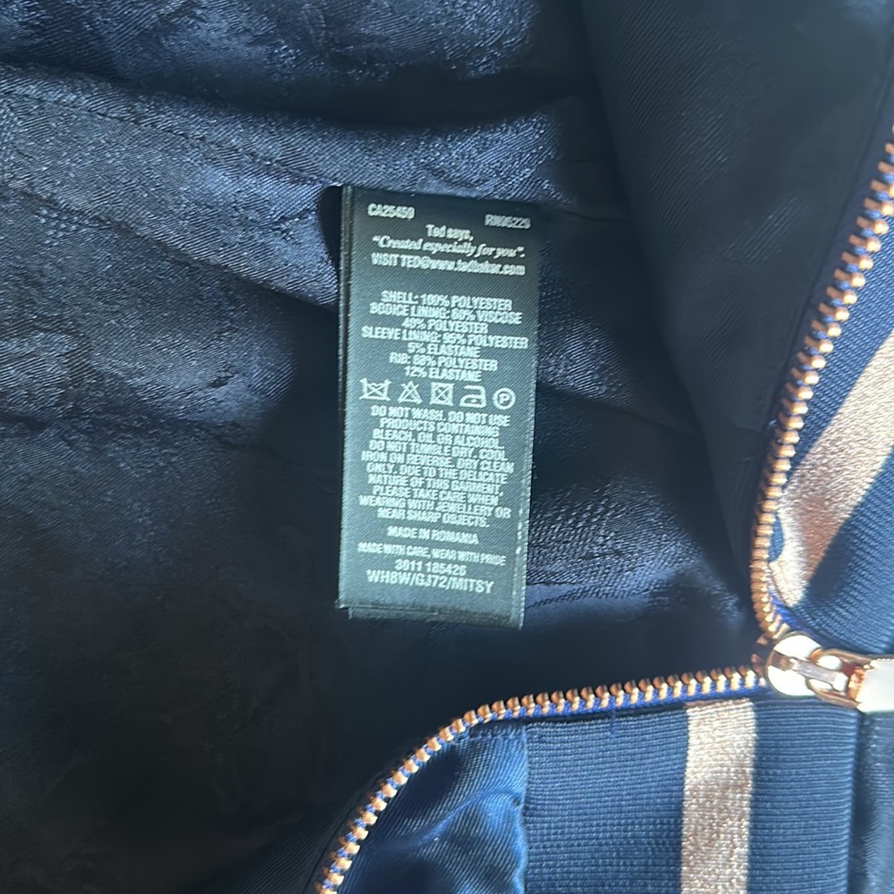 Ted Baker London Navy Floral Bomber Jacket - Picture 6 of 6
